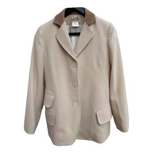 Hermès Vintage Beige Wool Blazer FR 38 – Equestrian Tailored Style